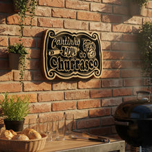 Quadro 3d Cantinho Do Churrasco Madeira Nobre