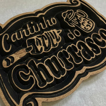 Quadro 3d Cantinho Do Churrasco Madeira Nobre
