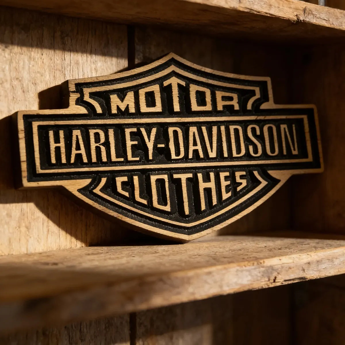 Quadro 3d Entalhado Madeira Harley Davidson